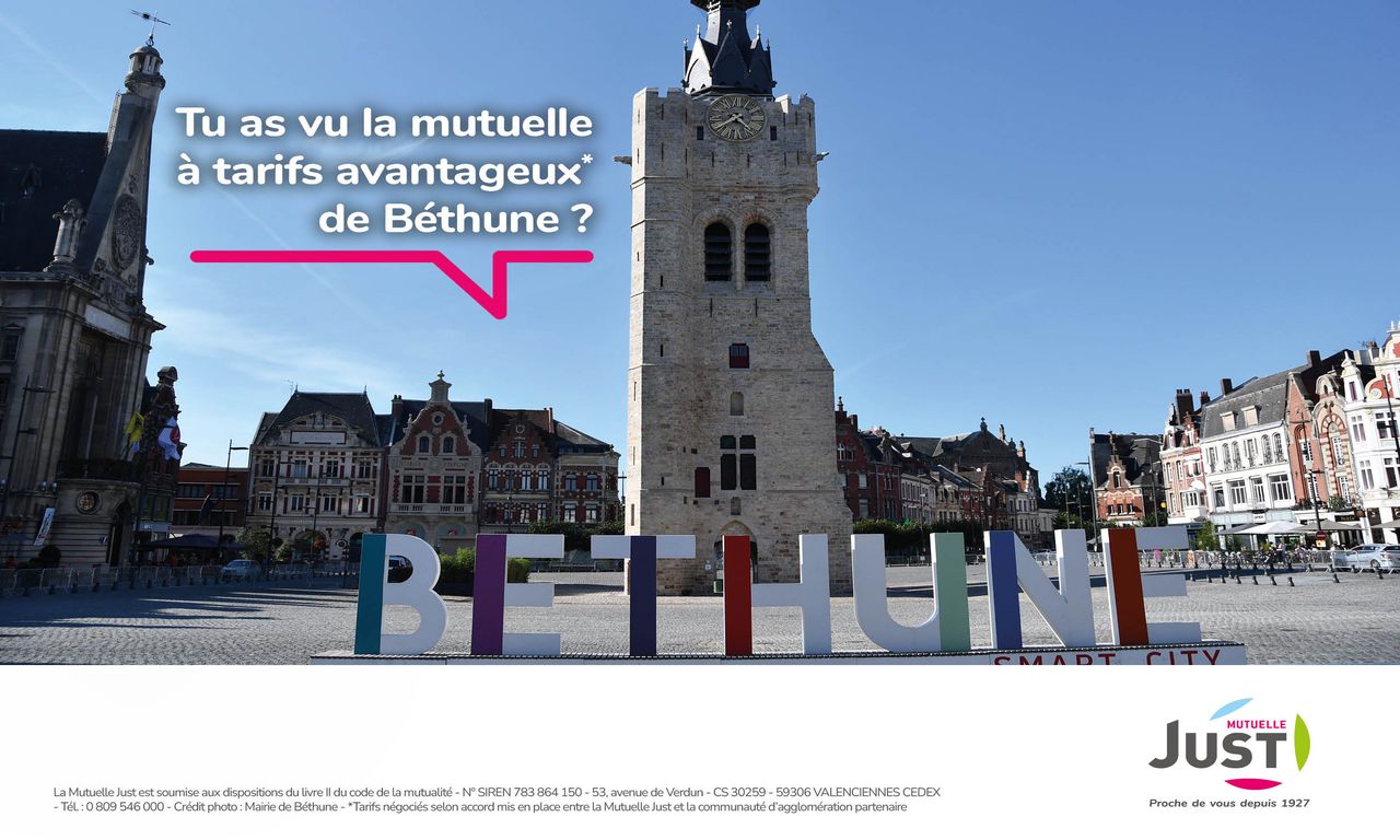 La Ville de Béthune s'associe avec la Mutuelle Just ! Ville de Béthune