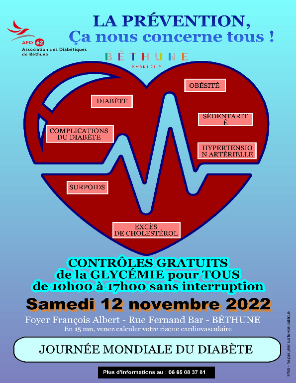 Journée mondiale du diabète Contrôles gratuits de la glycémie Ville de Béthune Journée mondiale du diabète Contrôles gratuits de la glycémie Ville de Béthune